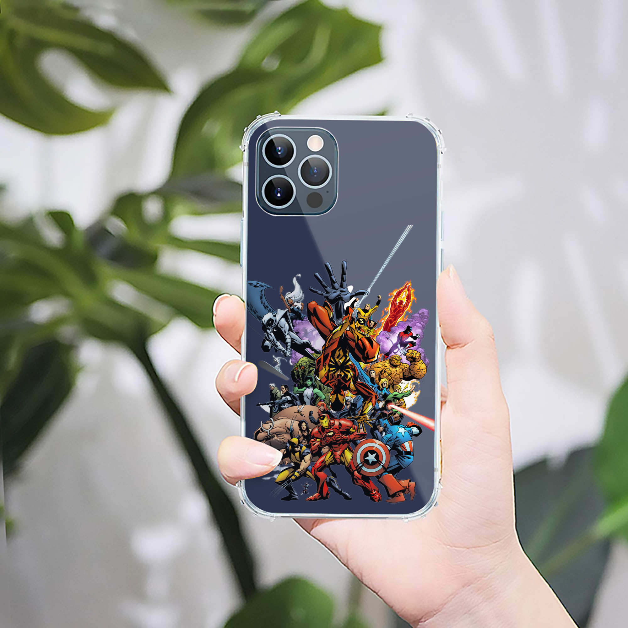 （画像用） アベンジャーズ The Avengers 【iPhone 12シリーズ対応】透明スマホケース（クリアソフトケース）